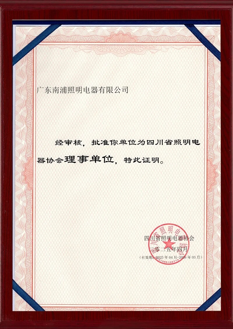 2025-2026-Sichuan Lighting Appliance Association-Council Membership Certificate