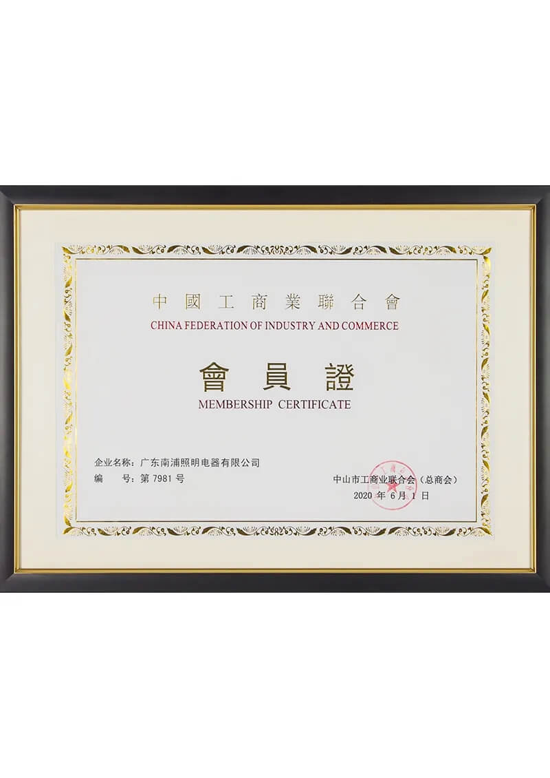 Member of China Federation of Industry and Commerce